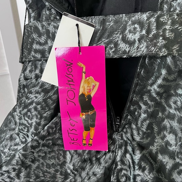 NWT Betsey Johnson Black Gray Animal Print Fit & Flare Cocktail Party Dress - Picture 6 of 13